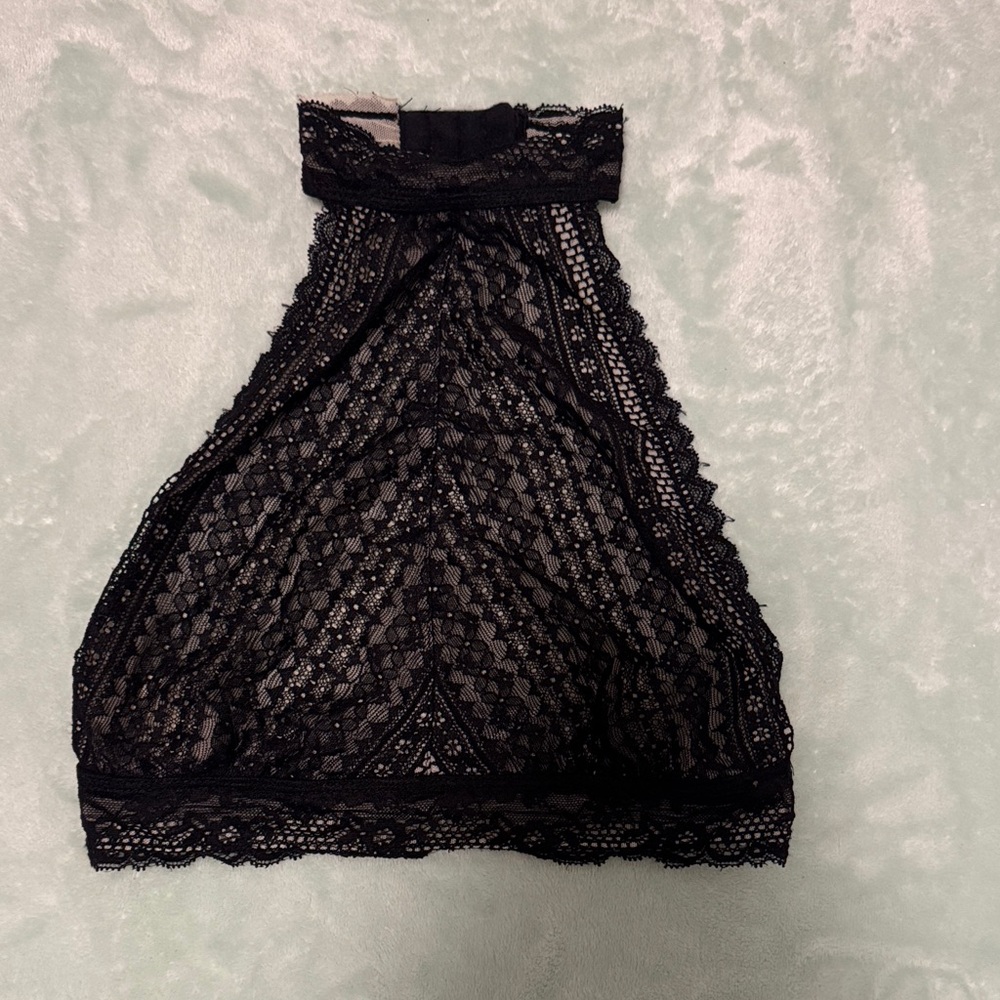 Black Lace Halter Top